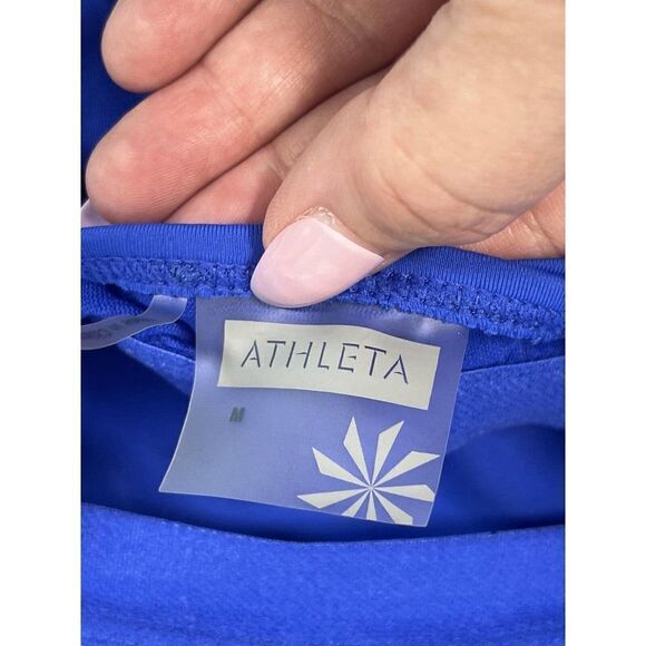 Athleta Womens Size Medium Kokomo Solid Blue Swim Dress Stretch Mini Short Water - Picture 5 of 14